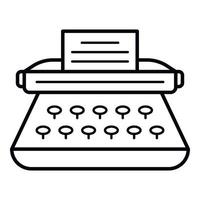 icono de máquina de escribir clásica, estilo de esquema vector