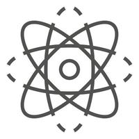 icono de átomo, estilo de contorno vector