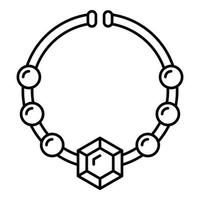 icono de collar de piedras preciosas, estilo de contorno vector