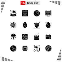 16 Solid Glyph concept for Websites Mobile and Apps global question basic online ux Editable Vector Design Elements