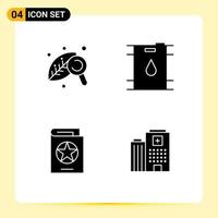 4 User Interface Solid Glyph Pack of modern Signs and Symbols of agriculture halloween nature oil witch Editable Vector Design Elements