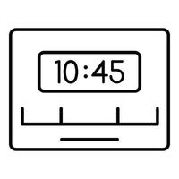 Reminder timer clock icon, outline style vector