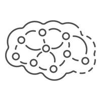 Neuron brain icon, outline style vector