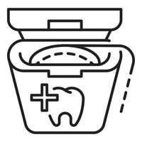 icono de caja de hilo dental, estilo de esquema vector