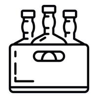 icono de caja de botella de whisky, estilo de esquema vector