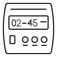 Digital timer icon, outline style vector