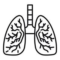 Healthy lungs icon, outline style vector