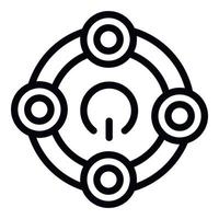 Wireless speaker top view icon, outline style vector
