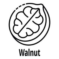 Walnut icon, outline style vector