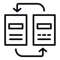 Reorganization of documents icon, outline style vector