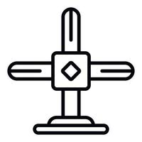 Scaffolding cross icon, outline style vector