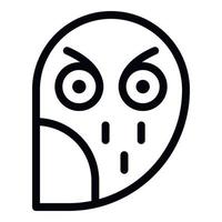 Serious owl icon, outline style vector