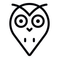 Owl head blob icon, outline style vector