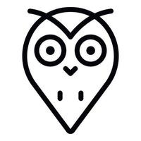 Owl head blob icon, outline style vector