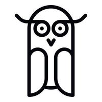 Earless owl icon, outline style vector