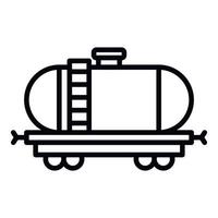 Fuel rail car icon, outline style vector