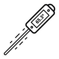 Fahrenheit thermometer icon, outline style vector