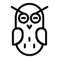 Oval owl icon, outline style vector