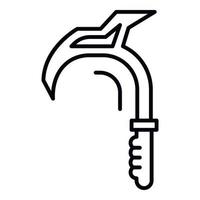 Climb ice axe icon, outline style vector