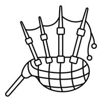 Music bagpipes icon, outline style vector