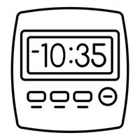 icono del temporizador de la cocina del reloj, estilo de esquema vector