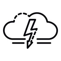 Cloud light bolt icon, outline style vector