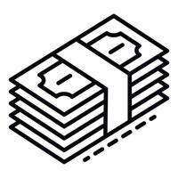 Dollar money stack icon, outline style vector