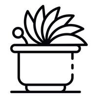 Cute houseplant icon, outline style vector