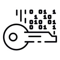 Selection of encryption key icon, outline style vector