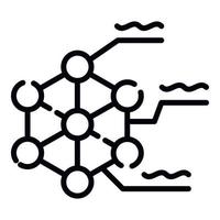 Molecular lattice icon, outline style vector