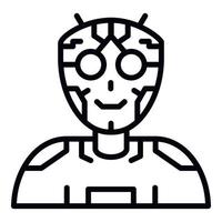 Ai humanoid intellect icon, outline style vector