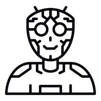 Ai humanoid intellect icon, outline style vector