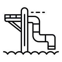 Water tube slide icon, outline style vector