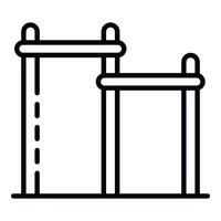 icono de barra transversal doble, estilo de esquema vector