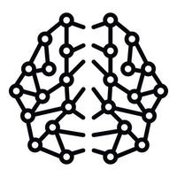 Ai brain network icon, outline style vector