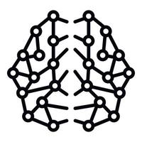 Ai brain network icon, outline style vector