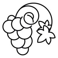 Wine grape icon, outline style vector