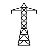 icono de torre eléctrica de metal, estilo de esquema vector