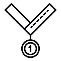 icono de medalla para el primer lugar, estilo de contorno vector