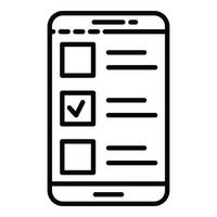 Done smartphone vote icon, outline style vector