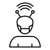 Cyborg icon, outline style vector