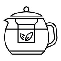 Transparent teapot icon, outline style vector