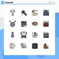 Set of 16 Modern UI Icons Symbols Signs for property ball of wool beach office building Editable Creative Vector Design Elements