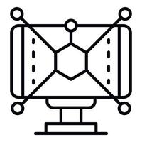Interactive web learning icon, outline style vector