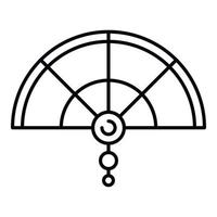 Bamboo handheld fan icon, outline style vector