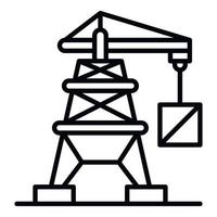 Port crane icon, outline style vector