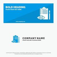 Quality Control Backlog Checklist Control Plan SOlid Icon Website Banner and Business Logo Template vector