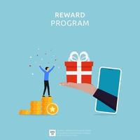 Referral rewards and Loyalty Marketing Program, Earning points and collect to get bonus, suitable for web landing page, ui, mobile app, banner template vector