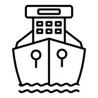 Front ship icon, outline style vector