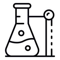 Chemical boiling flask icon, outline style vector